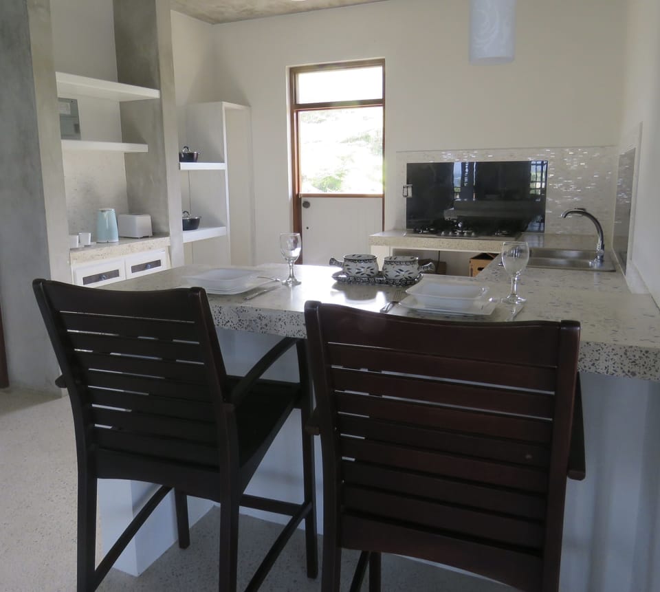 Fridge, microwave, stovetop, toaster