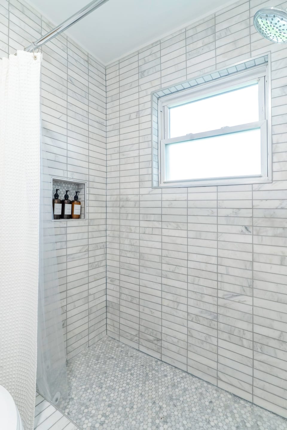 new tiled walk in shower