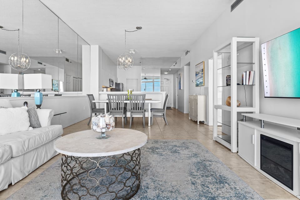 Open living/dining area