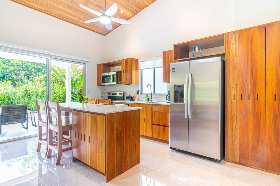 Well-equipped kitchen.