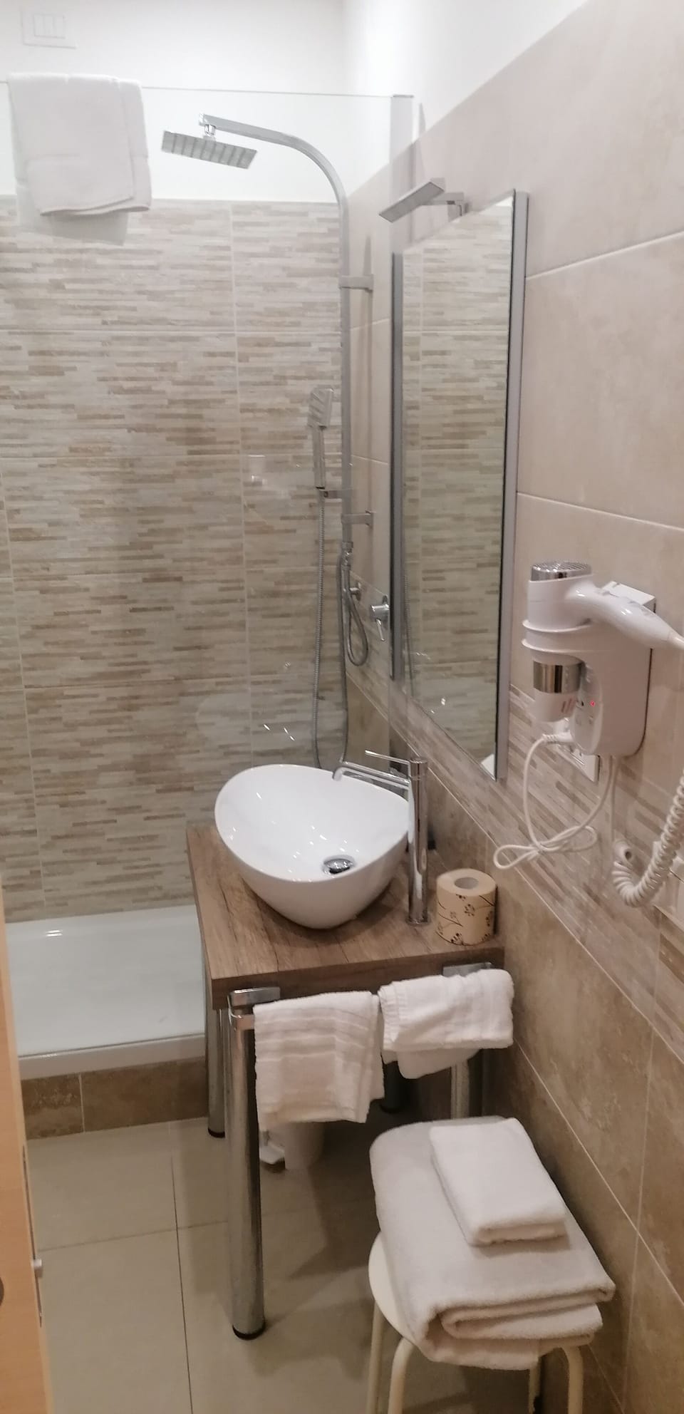 Shower, rainfall showerhead, hair dryer, bidet