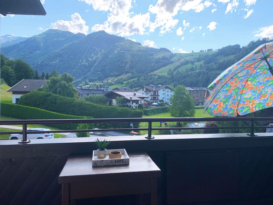 Summer Views of Kitzsteinhorn from the Balcony at Apartment Bebette