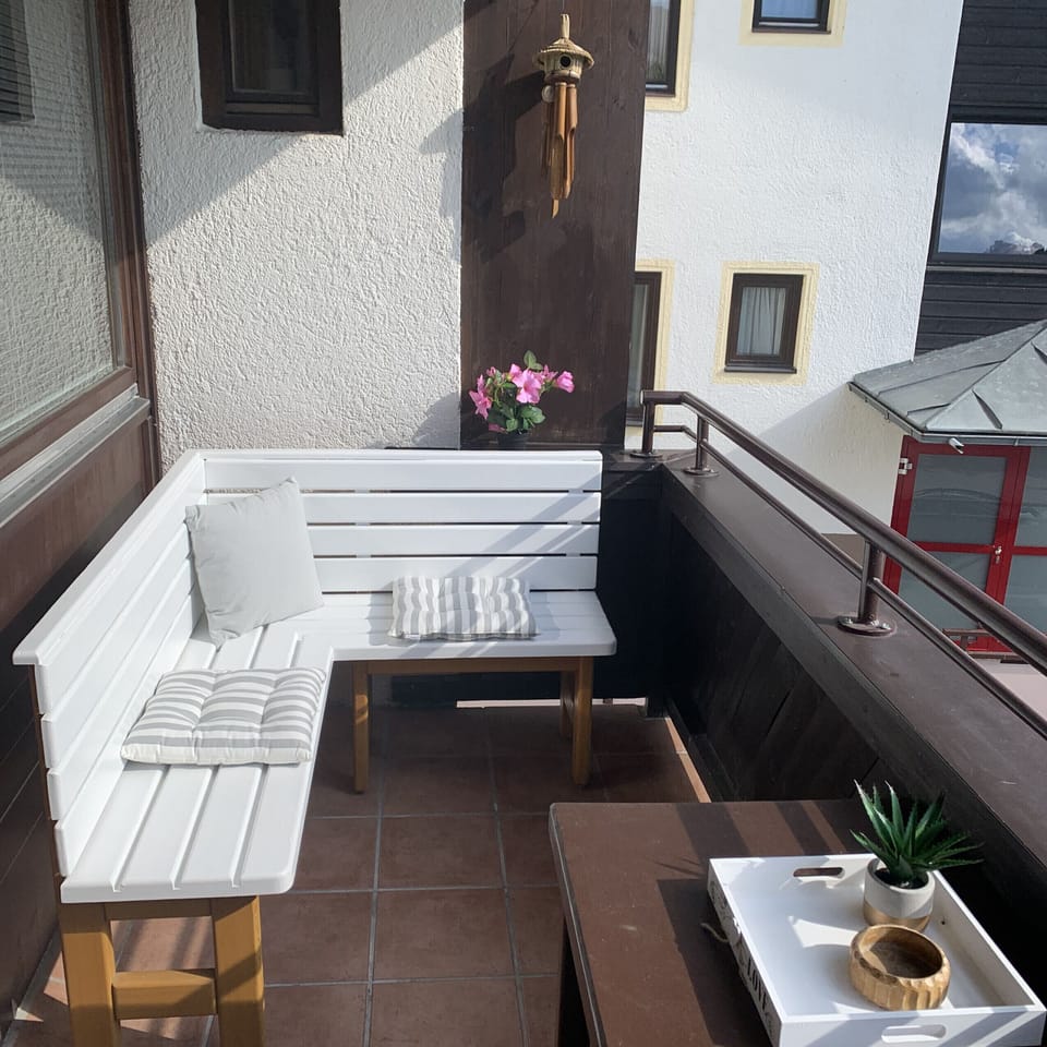 The balcony at Apartment Bebette- a lovely spot to enjoy the views.