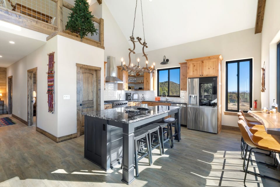 The open-concept living and gourmet kitchen is perfect for entertaining.