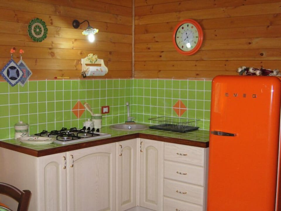Fridge, espresso maker, coffee/tea maker, electric kettle