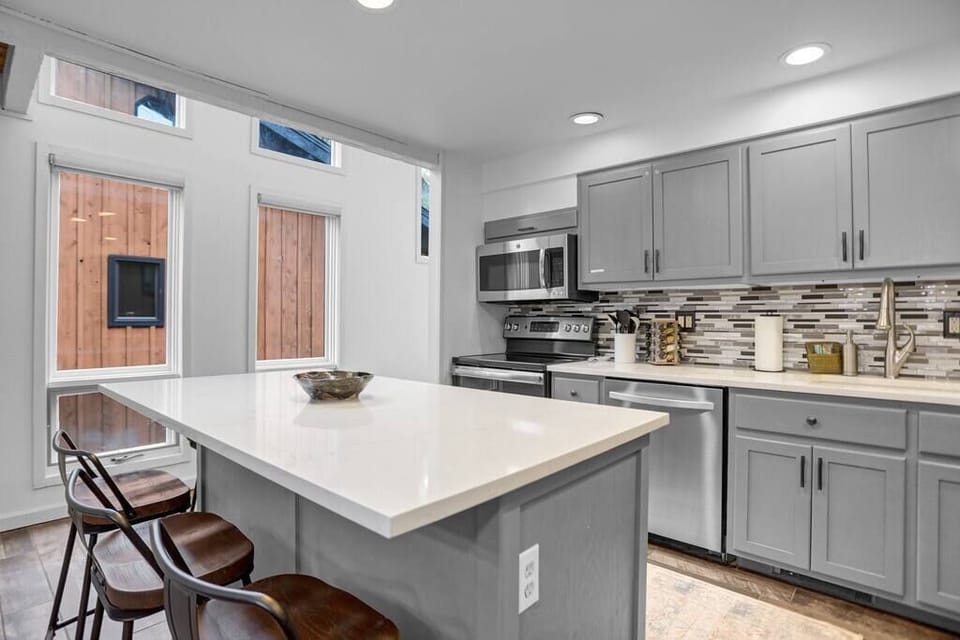 Large kitchen, including all necessary cookware for your use.