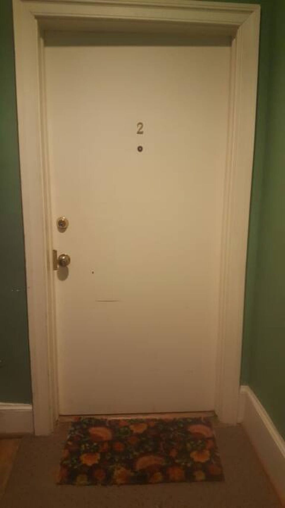 Unit entrance is on the second floor of a walk-up building
