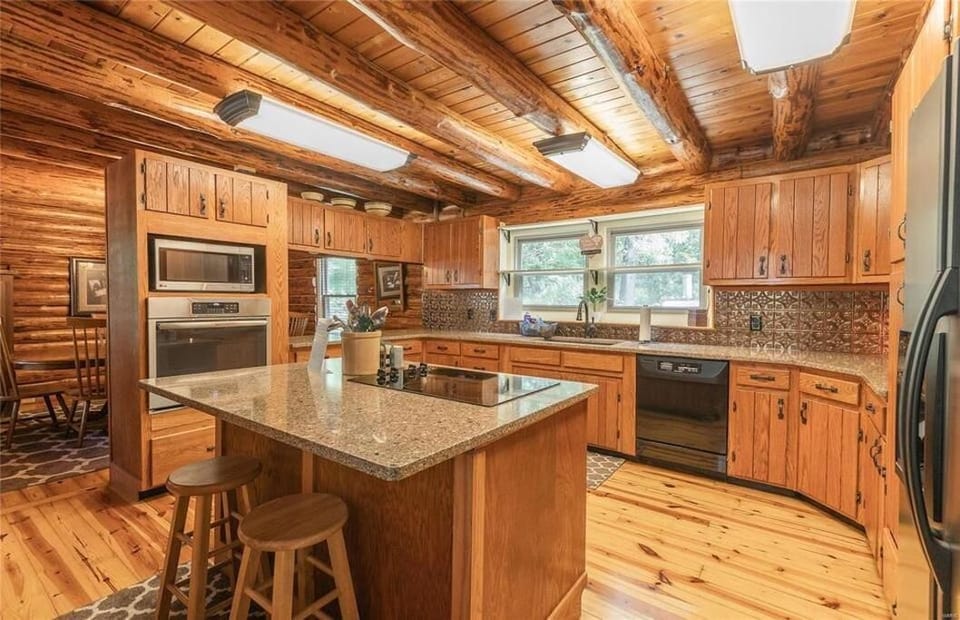 Kitchen stove and serving island