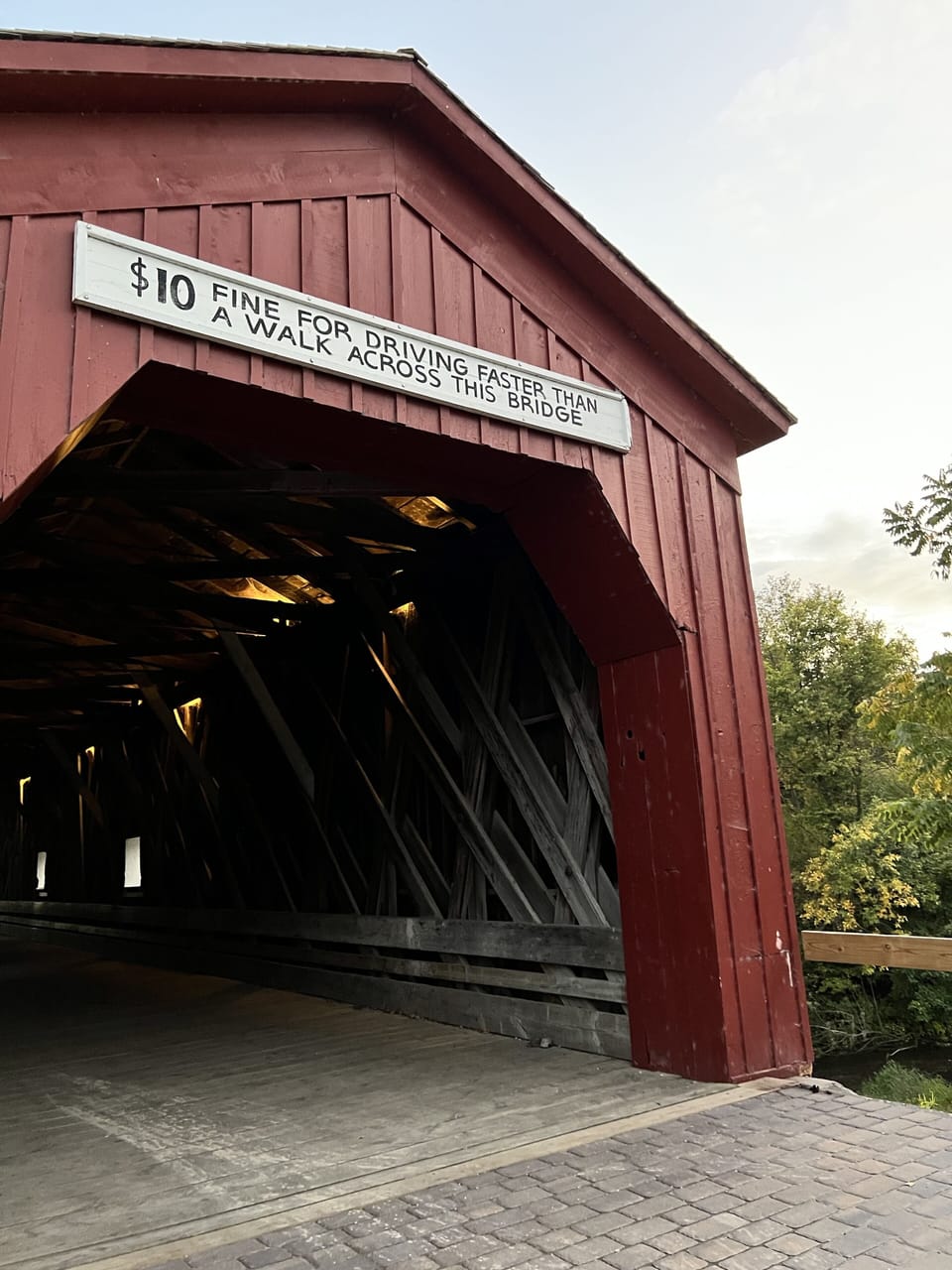 The last remaining timber truss bridge in MN resides in the Covered Bridge Park