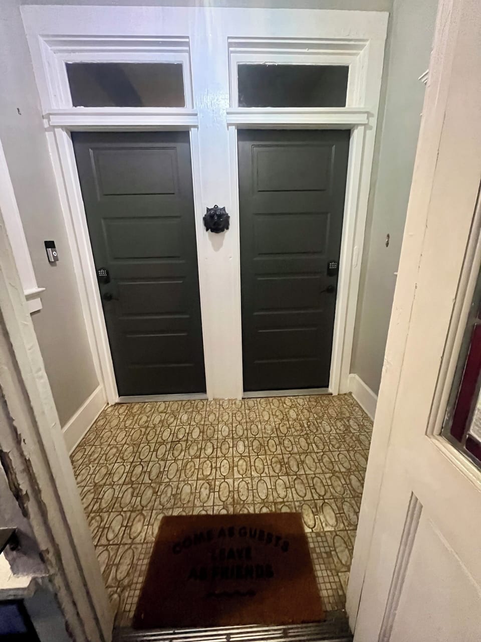 Door on right is unit entrance