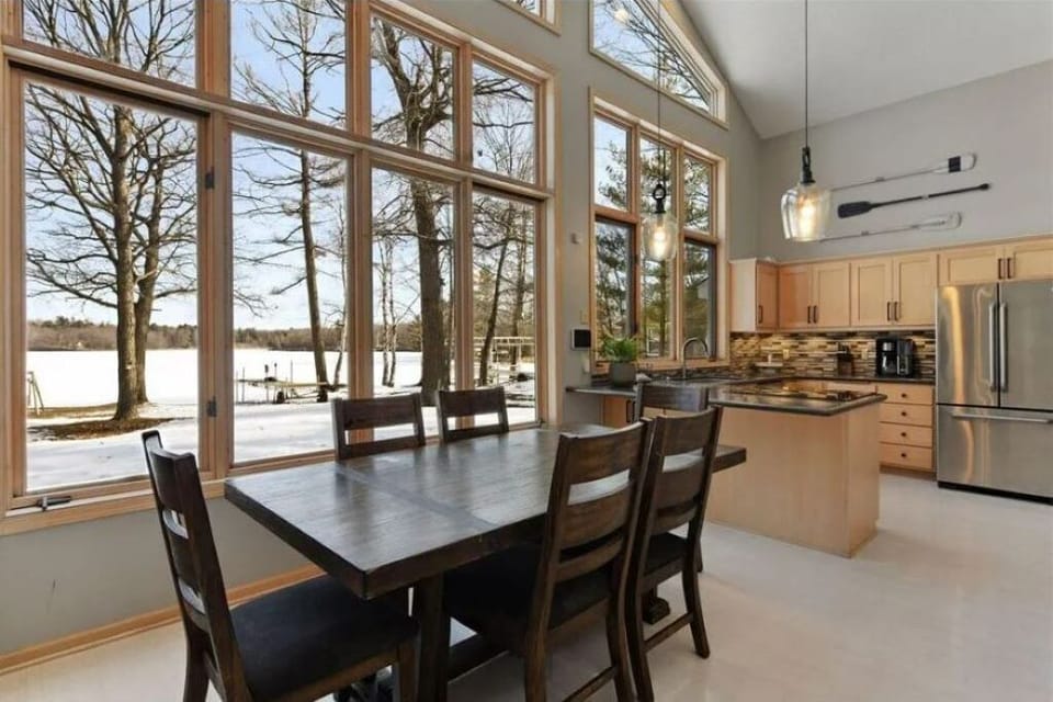 Dining room and open kitchen