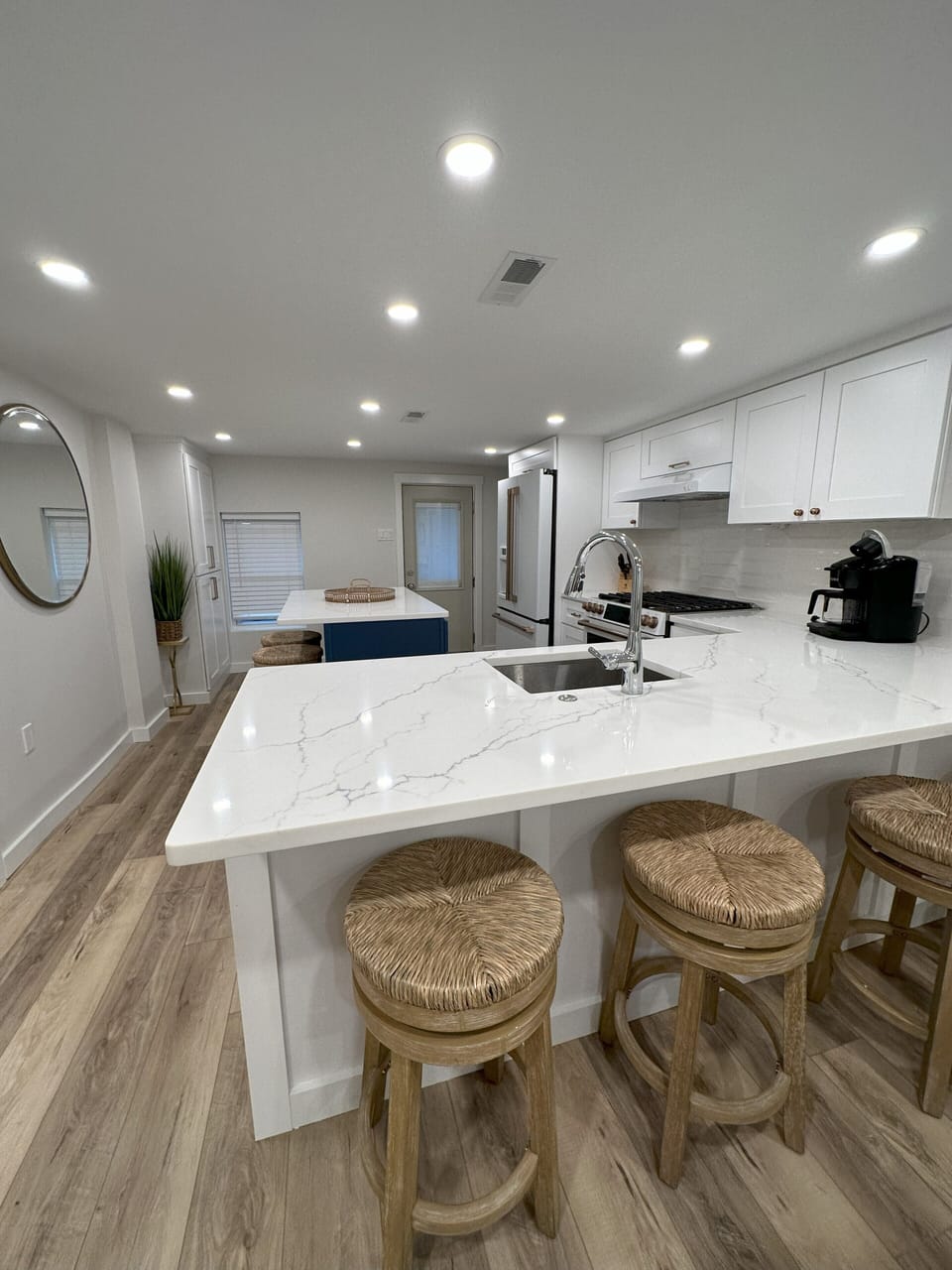 open kitchen with island seating