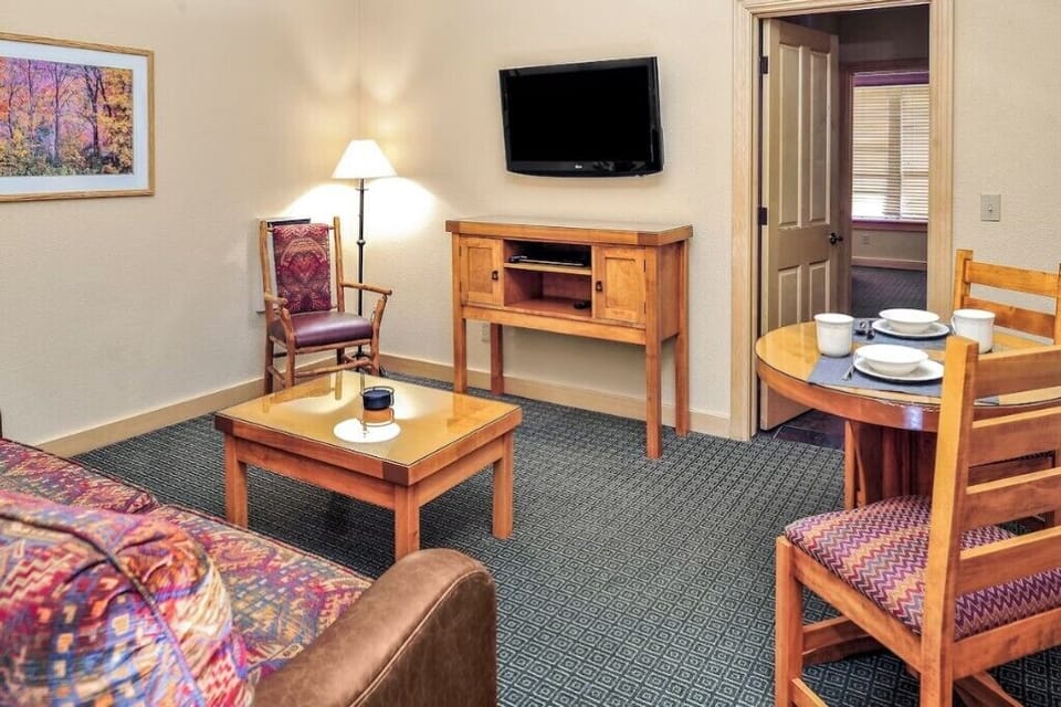 Living room area equipped with a pull-out sofa sleeper 
