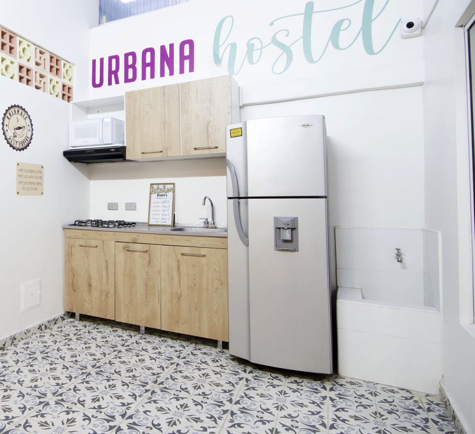 Shared fridge, microwave