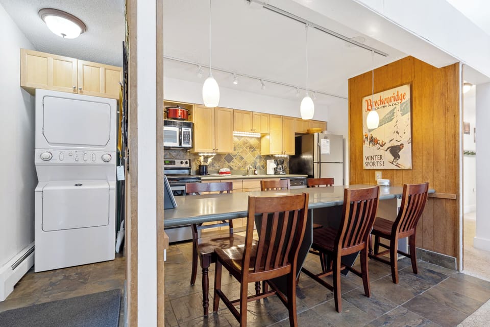 Dining, laundry and kitchen