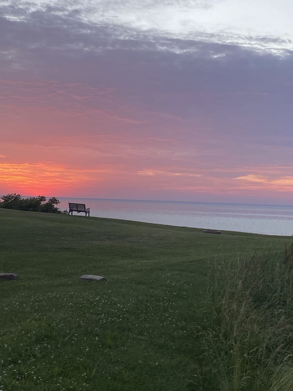 Sunset view on top of the bluff located directly across the street.