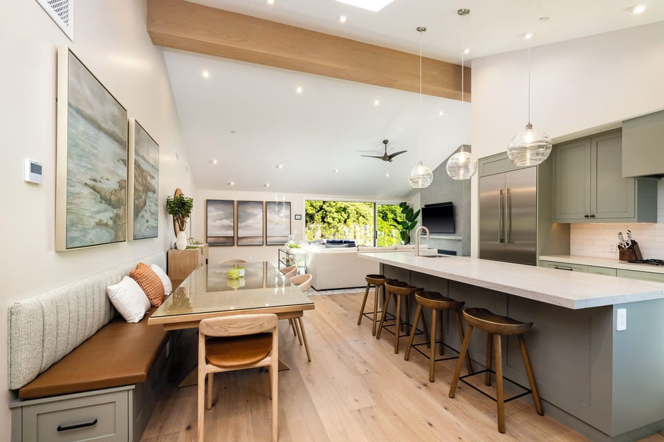 The banquette provides the perfect dining experience!