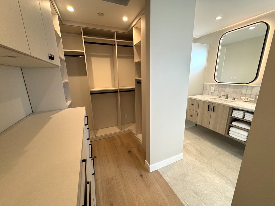 The primary suite is well thought out with walk in closet off the bedroom and on-suite luxurious bathroom.