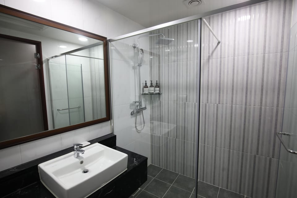Hair dryer, bathrobes, slippers, bidet