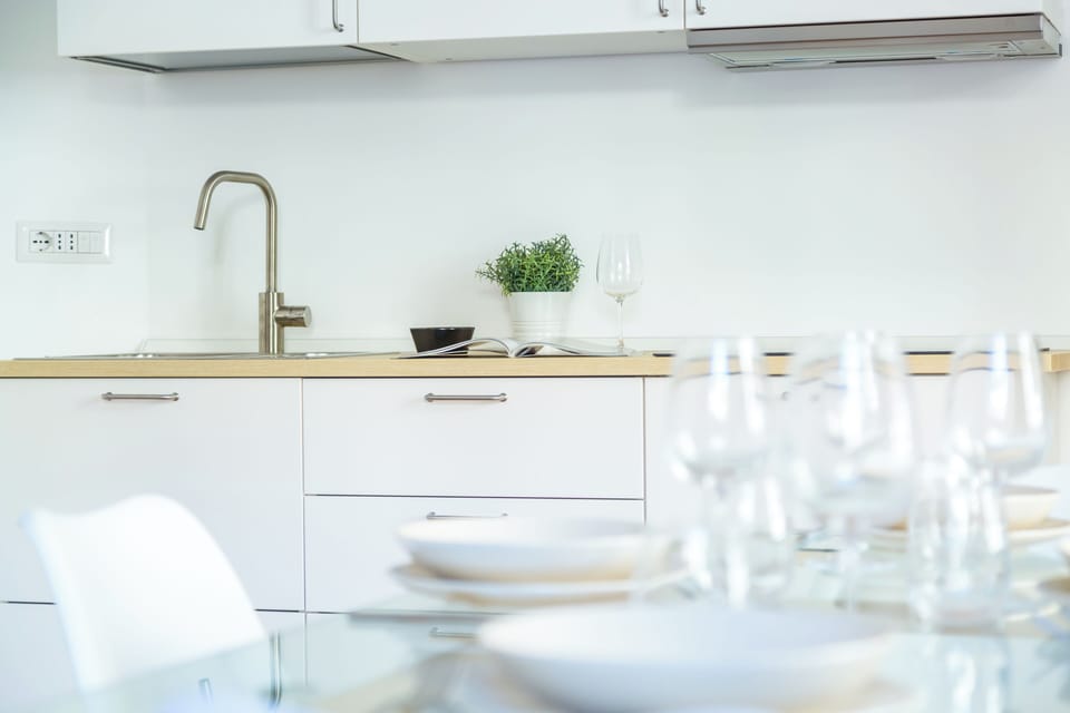 City Apartment | Private kitchen | Espresso maker, full-size fridge, microwave, stovetop
