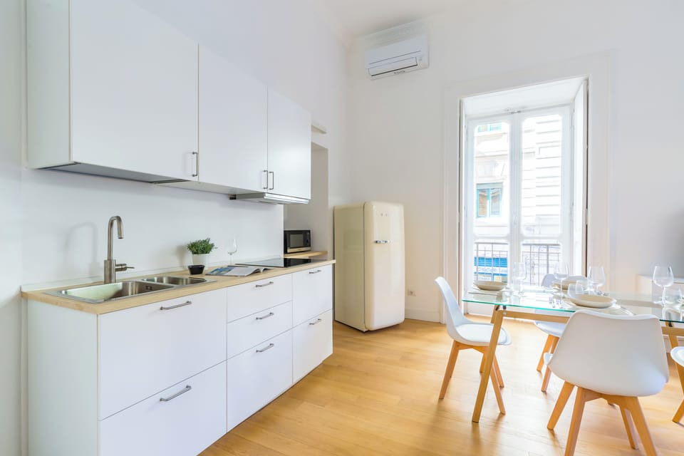City Apartment | Private kitchen | Espresso maker, full-size fridge, microwave, stovetop