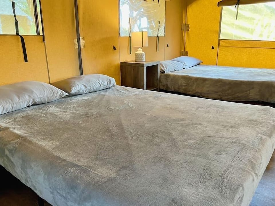 The mattresses are 8" foam beds which make for a great , comfortable nights sleep.