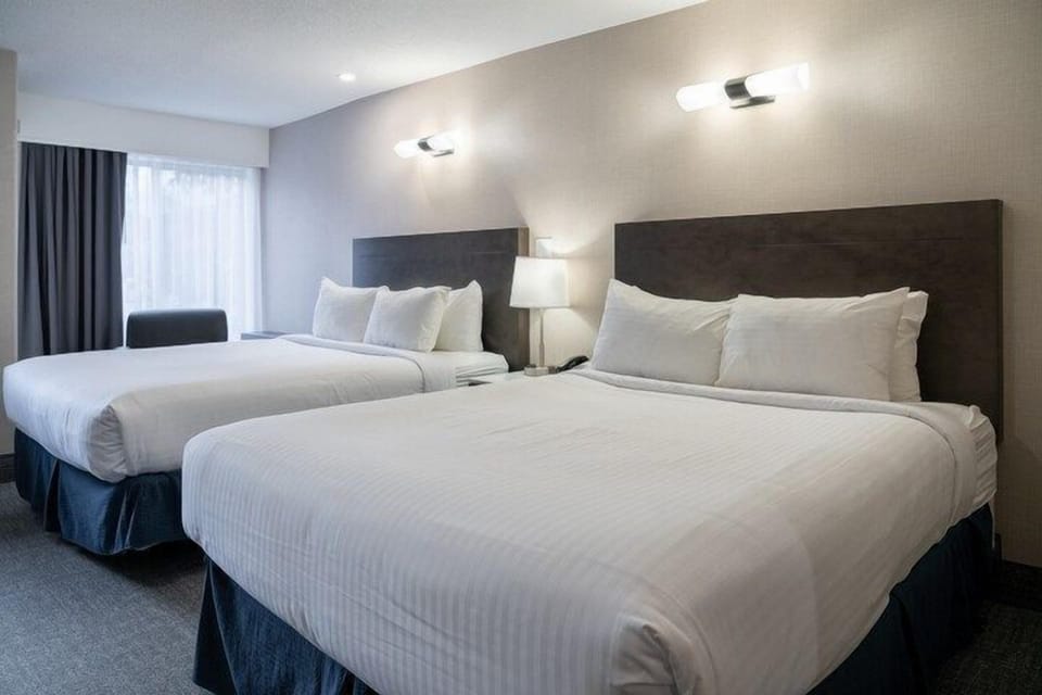Relax on the comfy bed after a day outside.