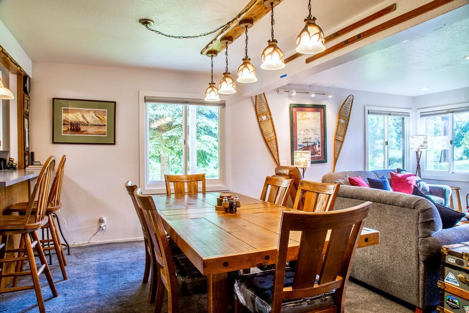 Dining room with picture windows and stunning views.