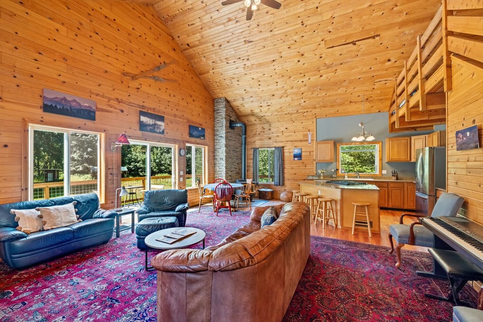 Living room and kitchen.
