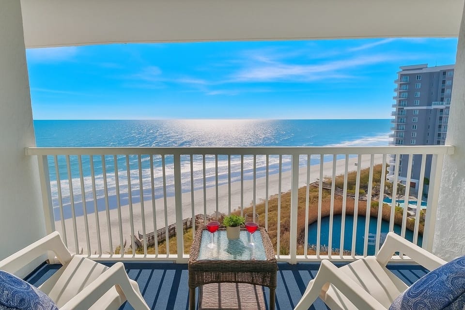Enjoy your morning coffee with endless ocean views — no streets, no crowds, just you and the sea.