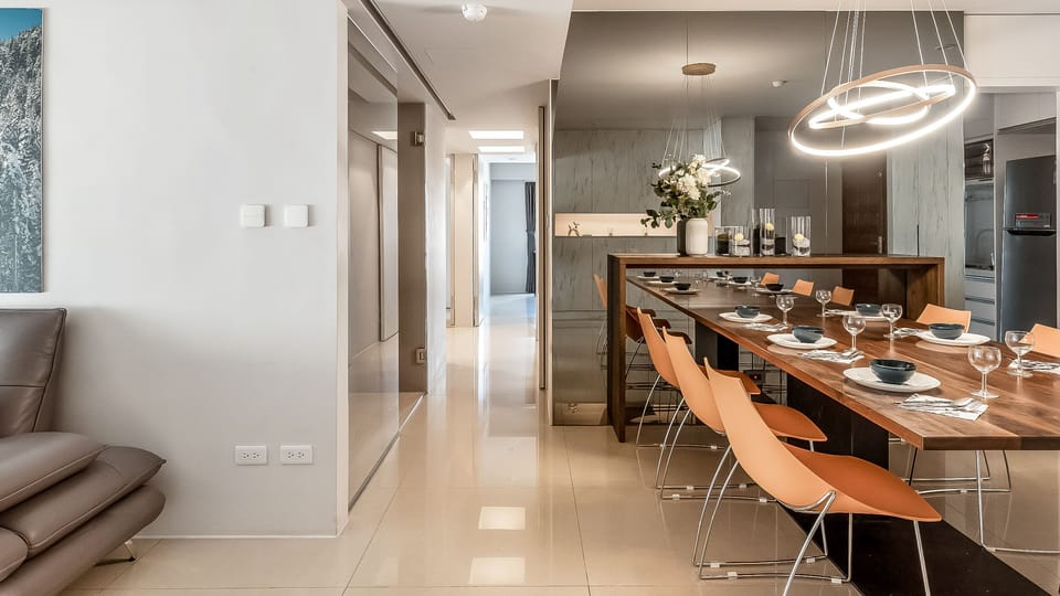Stylish Dining Area: 
• Water Cooler 
• Open Space w/ Living Room 