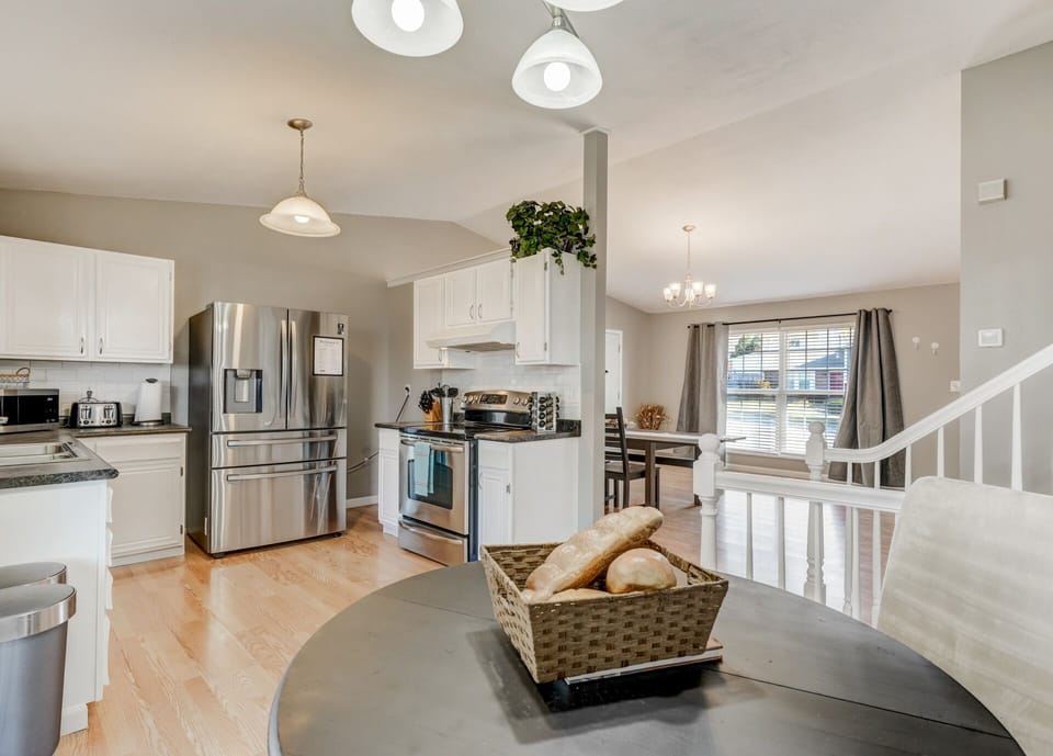 Open kitchen with plenty of natural light!
