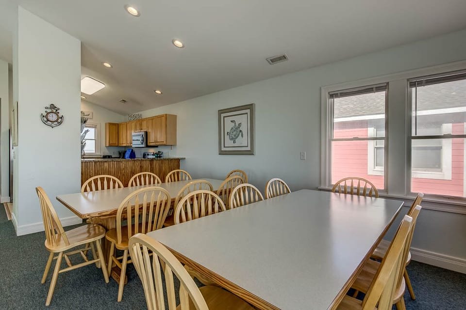 Top-Level Dining Room with 2 Tables (seats 8 each)