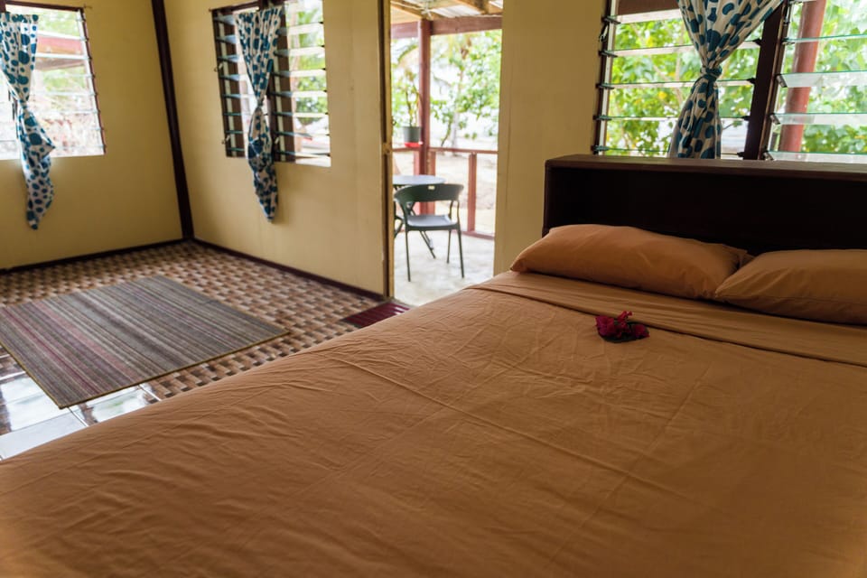 Basic Double Room, Multiple Beds, Balcony, Ocean View | Iron/ironing board
