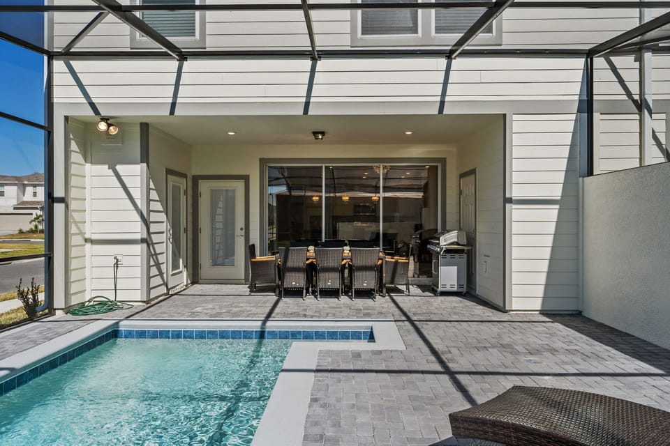 our private escape with a sunlit pool area
