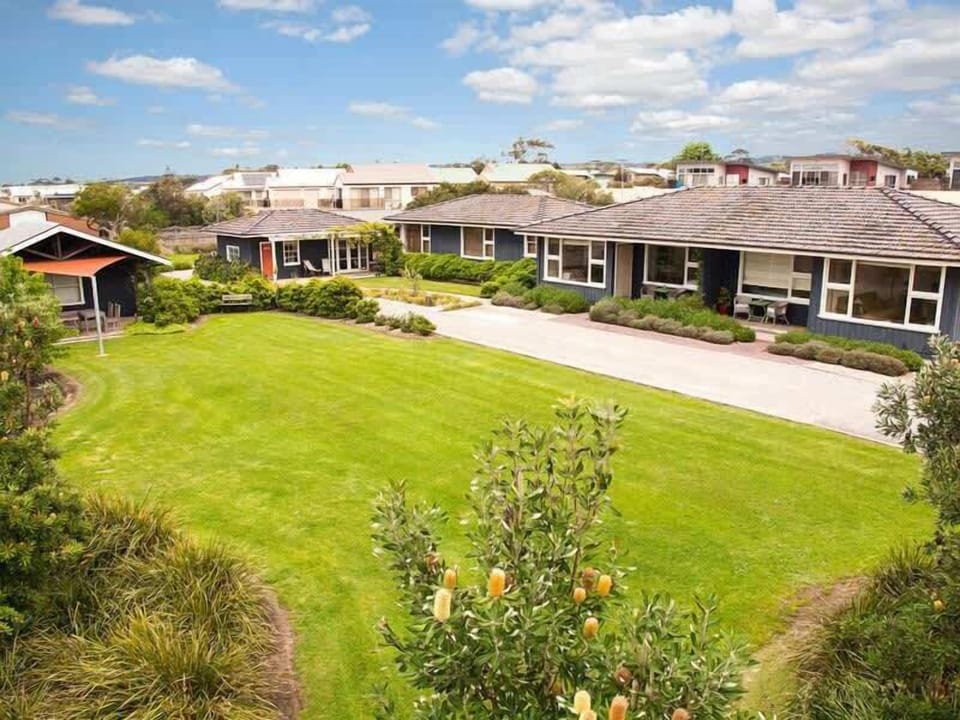 Communal lawn and BBQ area
