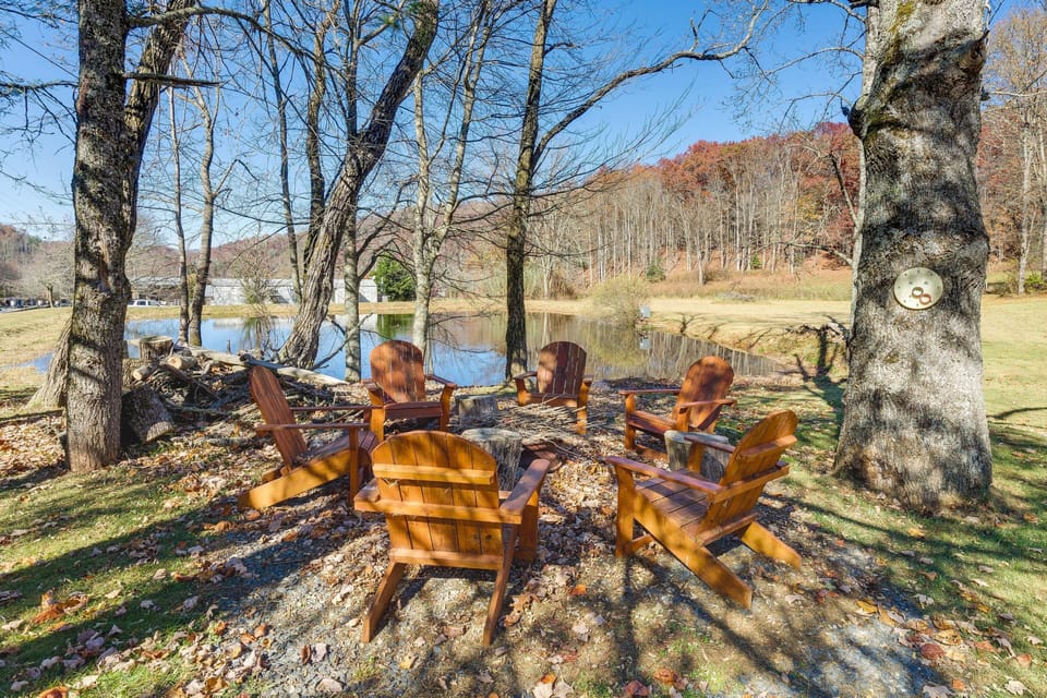 House Exterior | Wood-Burning Fire Pit | Trout Pond On-Site