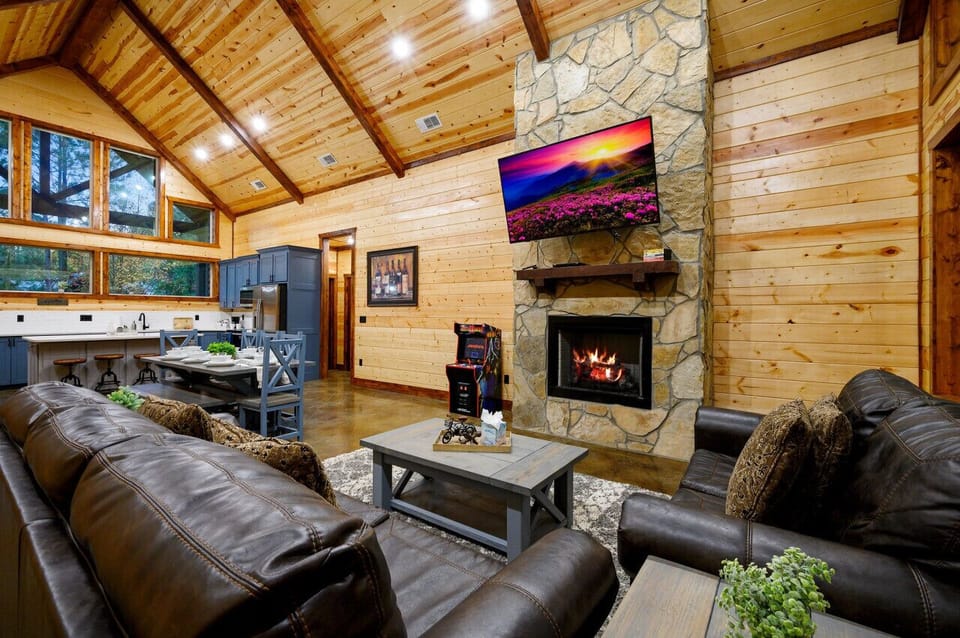 Enjoy warmth and ambiance on chilly evenings by the gas fireplace, creating a cozy retreat for your stay.