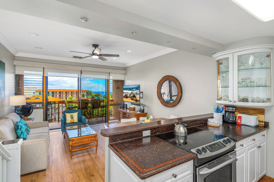Living room, kitchen