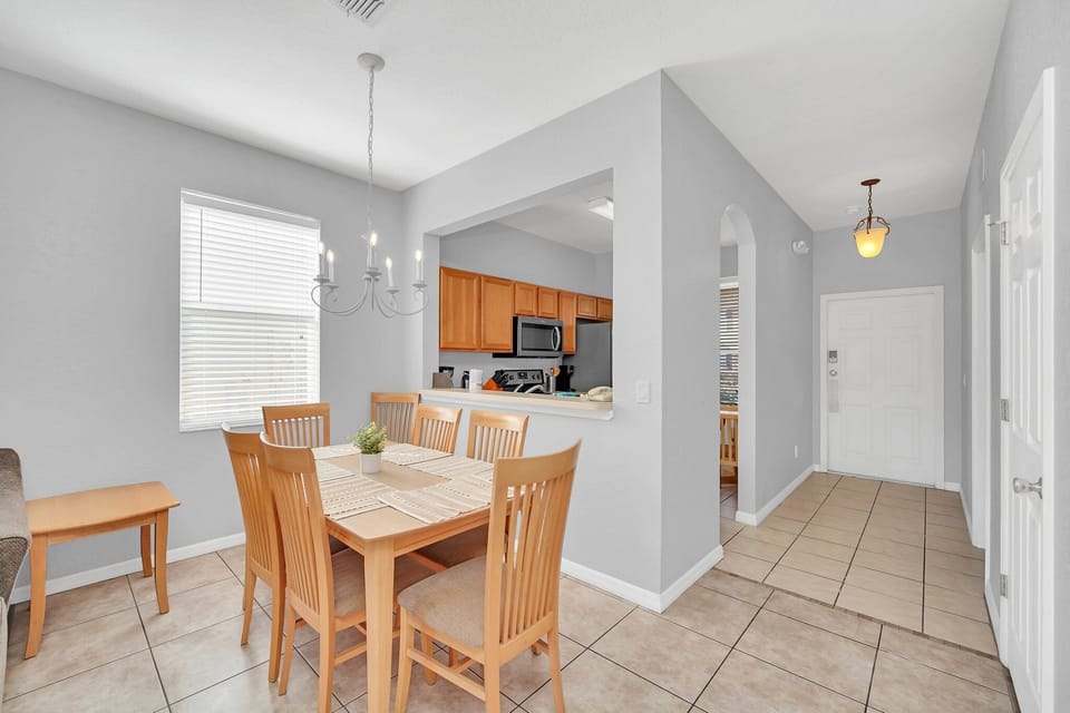 A cozy dining nook with seating for four, perfect for casual meals.