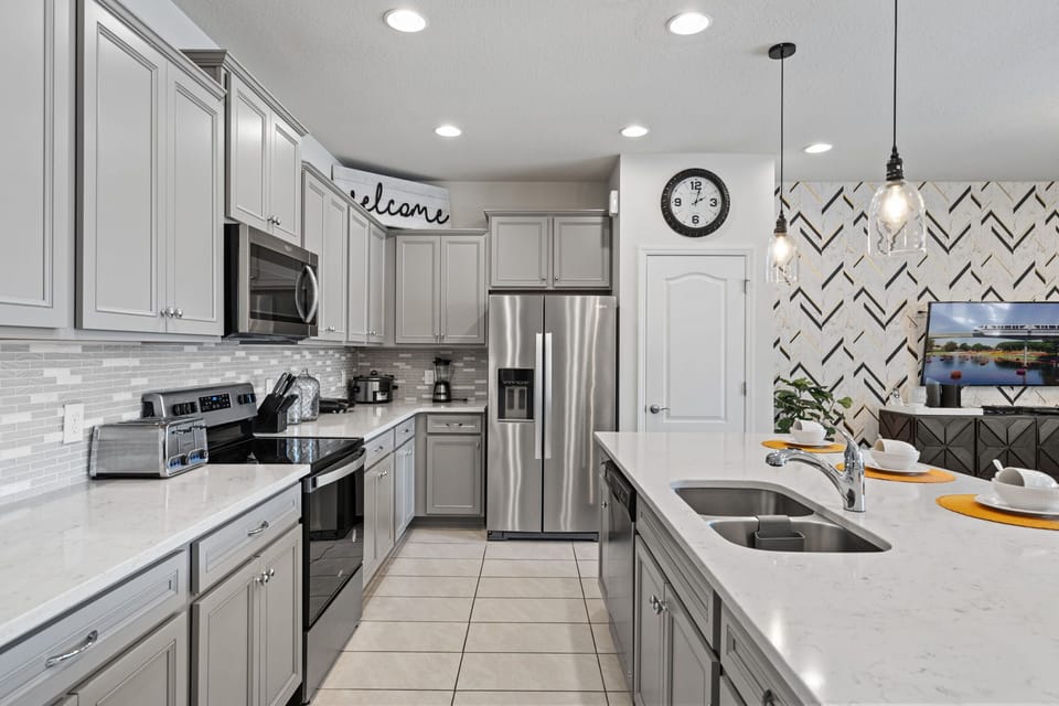 The kitchen is fully equipped with everything you need to feel at home.