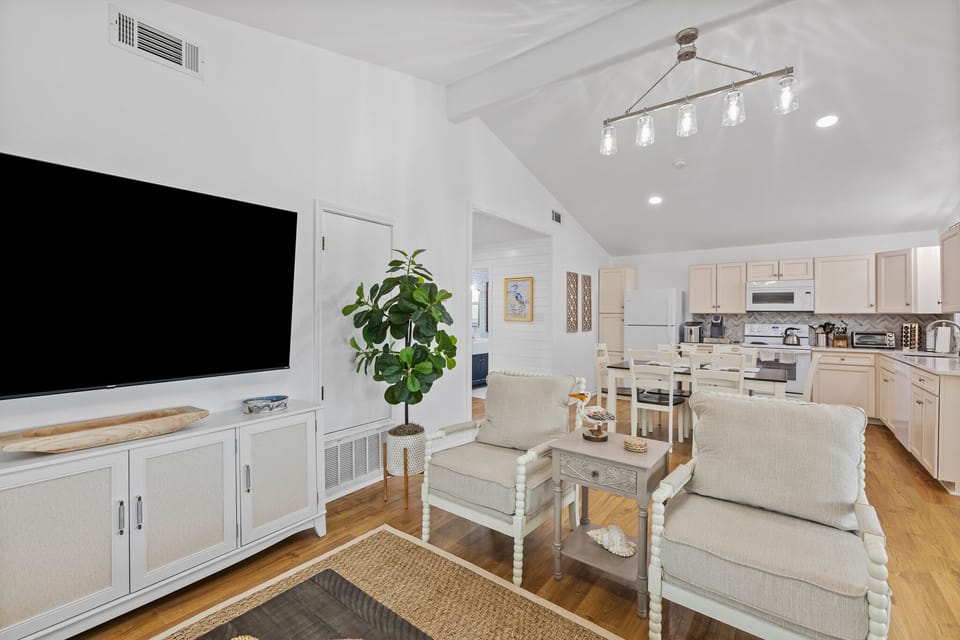 Upstairs living area equipped with a smart TV.
