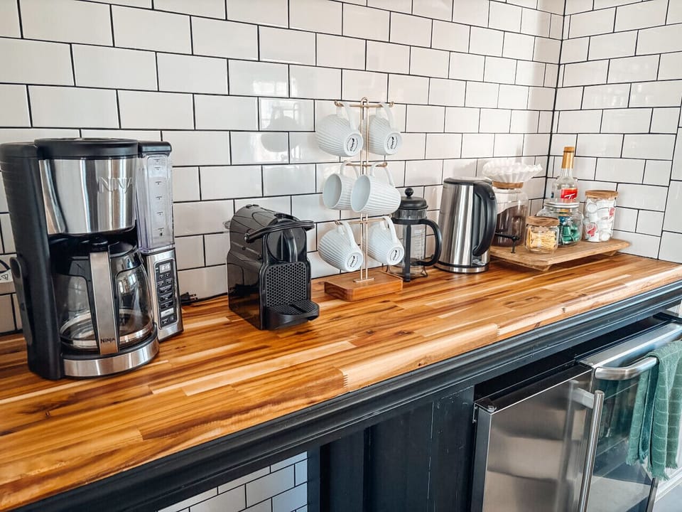 Fully stocked coffee station