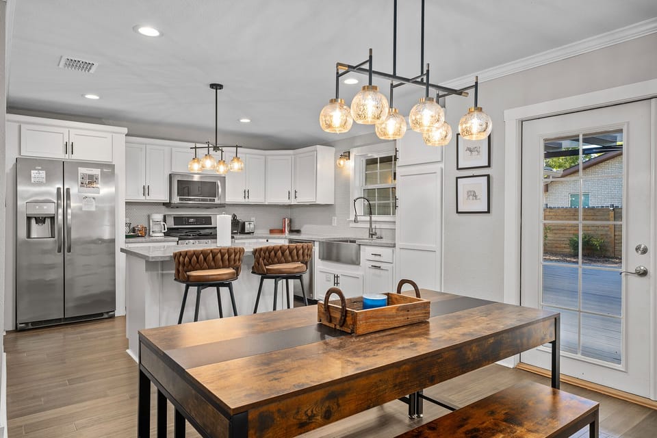 Dining room and kitchen