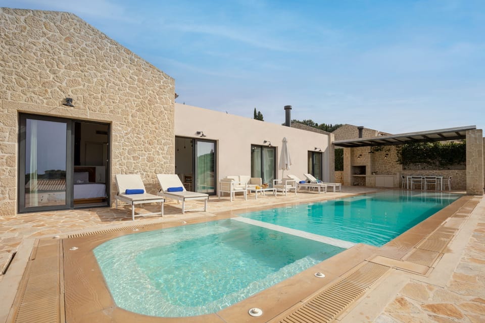 Traditional stone hued patio