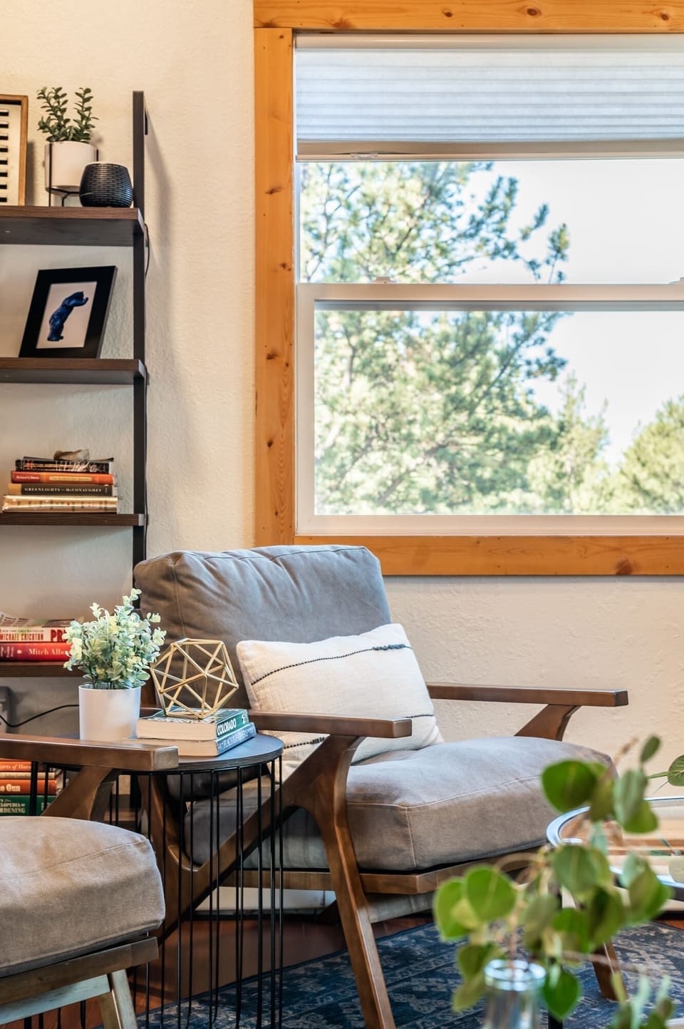 Comfortable chairs with a view! The living room will invite you back day after day to connect with friends or family.