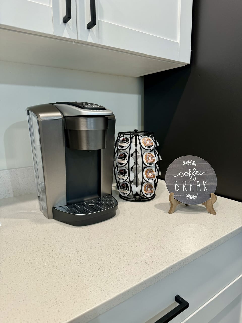 Fully stocked coffee area