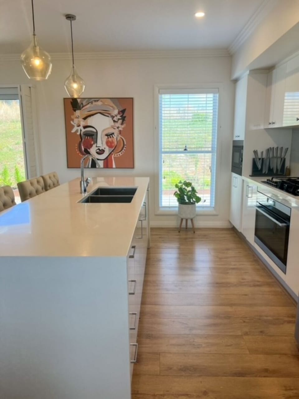 A fully equipped kitchen for guests to cook meals