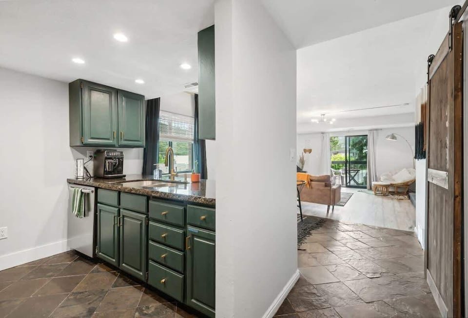 Kitchen Opens up to the Living - Dining Area