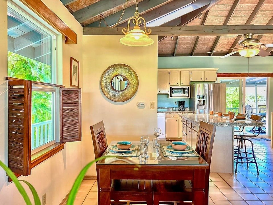Indoor dining area, breakfast bar
